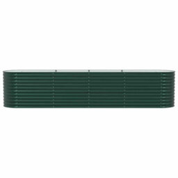 Berkfield Modern Garden Raised Bed Green 400 X 80 X 81 Cm Steel - thumbnail 6
