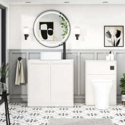 Royal Bathrooms Royal Bathroom Elmore 800mm Classic White Freestanding Countertop Bathroom Vanity Unit 2 Door With Elena Basin - thumbnail 5