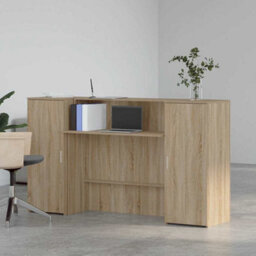 Berkfield Reception Desk Sonoma Oak 180X50X103.5 Cm Engineered Wood - thumbnail 3