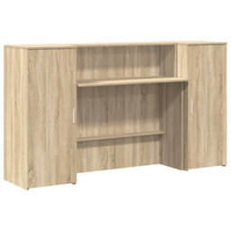 Berkfield Reception Desk Sonoma Oak 180X50X103.5 Cm Engineered Wood - thumbnail 2