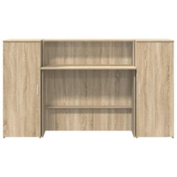 Berkfield Reception Desk Sonoma Oak 180X50X103.5 Cm Engineered Wood - thumbnail 5