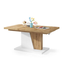 Heze Furniture Gala 2 In 1 Extending Coffee / Dining Table - Gold Craft Oak / White - thumbnail 6