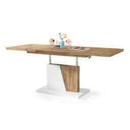 Heze Furniture Gala 2 In 1 Extending Coffee / Dining Table - Gold Craft Oak / White - thumbnail 7