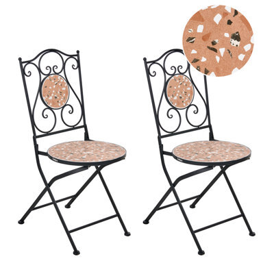 Beliani Set Of 2 Garden Chairs Adrano Folding Metal Black - image 1