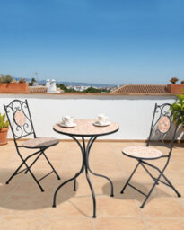 Beliani Set Of 2 Garden Chairs Adrano Folding Metal Black - thumbnail 2