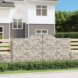 Berkfield Durable Arched Gabion Baskets 7 Pcs 300X50X140/160 Cm Galvanised Iron - thumbnail 2