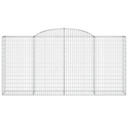Berkfield Durable Arched Gabion Baskets 7 Pcs 300X50X140/160 Cm Galvanised Iron - thumbnail 4