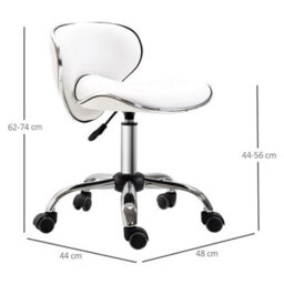 Office Chair Beauty Salon Rolling Technician Stool Chair Low Back White - thumbnail 2