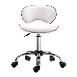 Office Chair Beauty Salon Rolling Technician Stool Chair Low Back White - thumbnail 1
