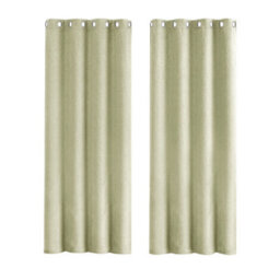 Happy Homewares Mint Green Lined Blackout Eyelet Curtains - 46 X 54 Inch Drop - Pair