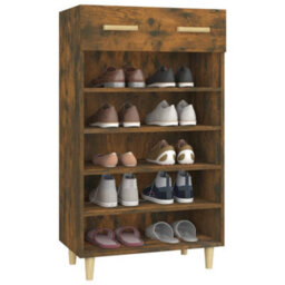 Walplus Shoe Cabinet Smoked Oak 60X35X105 Cm Engineered Wood - thumbnail 4