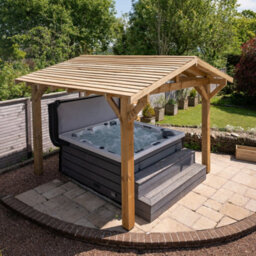 Ruby UK Wooden Gazebo - Cedar Featheredge Roof - Apex Design - With Overhang 4.2M L X 3.6M W - thumbnail 2