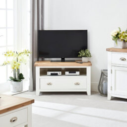 The Furniture Market Cheshire White Painted Corner Tv Unit Up To 50 Tv Size - thumbnail 2