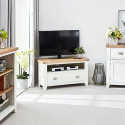 The Furniture Market Cheshire White Painted Corner Tv Unit Up To 50 Tv Size - thumbnail 3