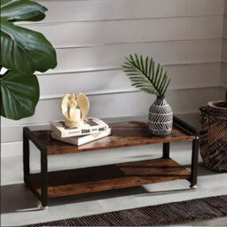 Rafaelo Mobilia 2 Tier Industrial Rustic 80Cm Tv Stand Unit - thumbnail 4