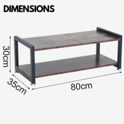 Rafaelo Mobilia 2 Tier Industrial Rustic 80Cm Tv Stand Unit - thumbnail 7