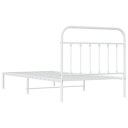 Berkfield Metal Bed Frame With Headboard White 107X203 Cm - thumbnail 8