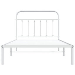 Berkfield Metal Bed Frame With Headboard White 107X203 Cm - thumbnail 6