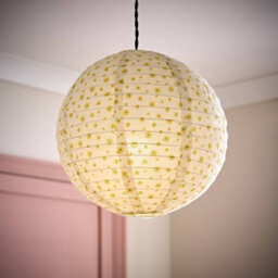 Valuelights Annie Ditsy Floral Natural Fabric Globe Ball Ceiling Lamp Shade And Bulb (D)29Cm - thumbnail 5