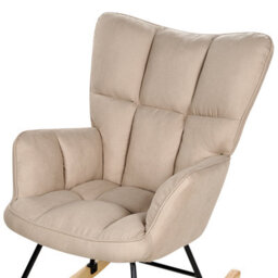Beliani Rocking Chair Oulu Fabric Beige - thumbnail 6