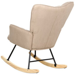 Beliani Rocking Chair Oulu Fabric Beige - thumbnail 5