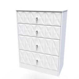 Genoa Ready Assembled Matt White No Effect 4 Drawer Deep Chest (H)1063mm (W)766mm (D)395mm - thumbnail 2