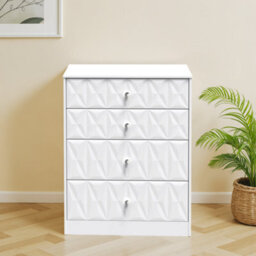 Genoa Ready Assembled Matt White No Effect 4 Drawer Deep Chest (H)1063mm (W)766mm (D)395mm - thumbnail 1