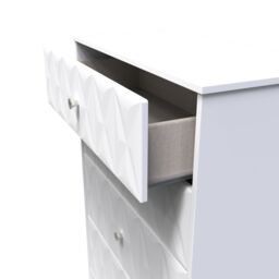 Genoa Ready Assembled Matt White No Effect 4 Drawer Deep Chest (H)1063mm (W)766mm (D)395mm - thumbnail 4