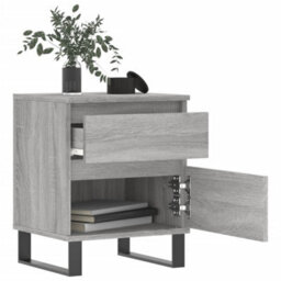 Berkfield Bedside Cabinets 2 Pcs Grey Sonoma 40X35X50 Cm Engineered Wood - thumbnail 3