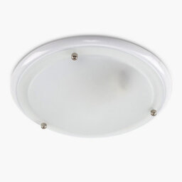 Valuelights Round Matte White Opal Glass Ip44 Bathroom Flush Ceiling Light & Warm Led Bulb - thumbnail 4