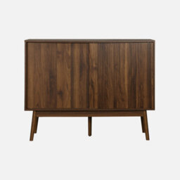 Sweeek - 115Cm Buffet Storage With Wood Effect Dark Wood Colour 115X39.5X90 Cm - Linear - thumbnail 2