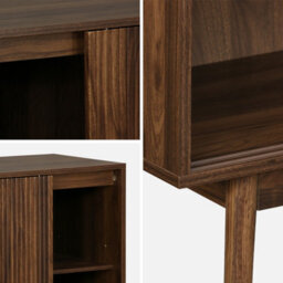 Sweeek - 115Cm Buffet Storage With Wood Effect Dark Wood Colour 115X39.5X90 Cm - Linear - thumbnail 5