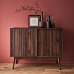 Sweeek - 115Cm Buffet Storage With Wood Effect Dark Wood Colour 115X39.5X90 Cm - Linear - thumbnail 6