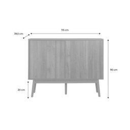 Sweeek - 115Cm Buffet Storage With Wood Effect Dark Wood Colour 115X39.5X90 Cm - Linear - thumbnail 9