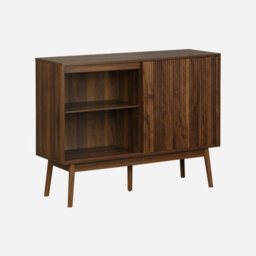 Sweeek - 115Cm Buffet Storage With Wood Effect Dark Wood Colour 115X39.5X90 Cm - Linear - thumbnail 4