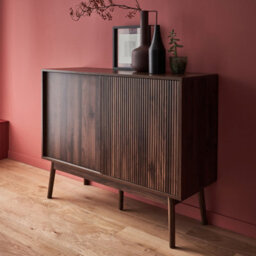 Sweeek - 115Cm Buffet Storage With Wood Effect Dark Wood Colour 115X39.5X90 Cm - Linear - thumbnail 7