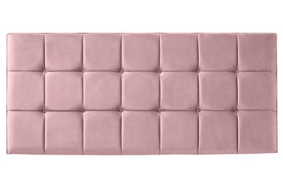 "Adore Designs 21 Cube Plush Velvet 4Ft6 Double 24"" Headboard -  Pink"
