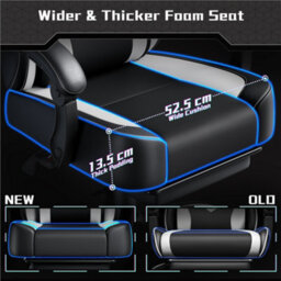 Yaheetech High-Back Ergonomic Swivel Gaming Chair W/ Slide-Out Footrest - Black/white - thumbnail 7