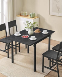 Songmics Space-Saving Dining Solution, Convertible Kitchen Table For Small Homes, Woodland Black And Ink Black - thumbnail 1