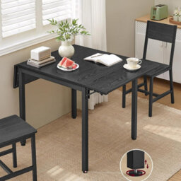 Songmics Space-Saving Dining Solution, Convertible Kitchen Table For Small Homes, Woodland Black And Ink Black - thumbnail 3