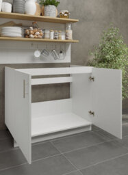 Jd Greta Adjustable Legs Kitchen Sink Unit 1000mm Cabinet With Doors - White Matt - thumbnail 3