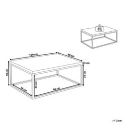 Beliani Coffee Table Provo Teak Wood Brown - thumbnail 3