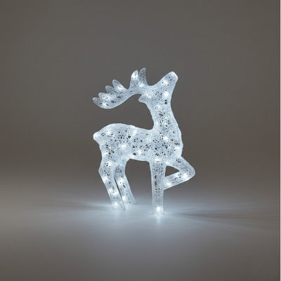 Pegdev - Pdl - 54Cm Acrylic Led Deer Christmas Decoration Outdoor Reindeer With 80 White Leds And 5M Cable Festive Design - image 1