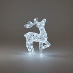 Pegdev - Pdl - 54Cm Acrylic Led Deer Christmas Decoration Outdoor Reindeer With 80 White Leds And 5M Cable Festive Design