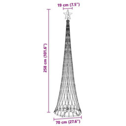 Vidaxl Led Christmas Tree With Stand Warm White 70 X 70 X 250 Cm Metal - thumbnail 3