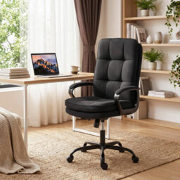 Homcom Fabric Office Chair, Computer Desk Chair For Home, Black