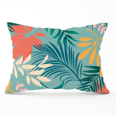 Warren Reed Designer Abstract Bright Colorful Tropical Leaves Cushions 33Cm X 48Cm