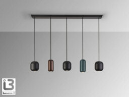 Luminosa Lighting Luminosa Nimes Bar Pendant Ceiling Light Black 5Xgu10 - Uk Stock - thumbnail 4
