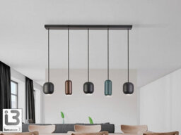 Luminosa Lighting Luminosa Nimes Bar Pendant Ceiling Light Black 5Xgu10 - Uk Stock - thumbnail 1