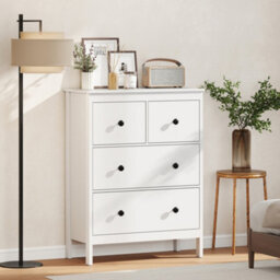 Homcom Modern Chest Of Drawers, 4 Drawer Dresser For Bedroom, White - thumbnail 1